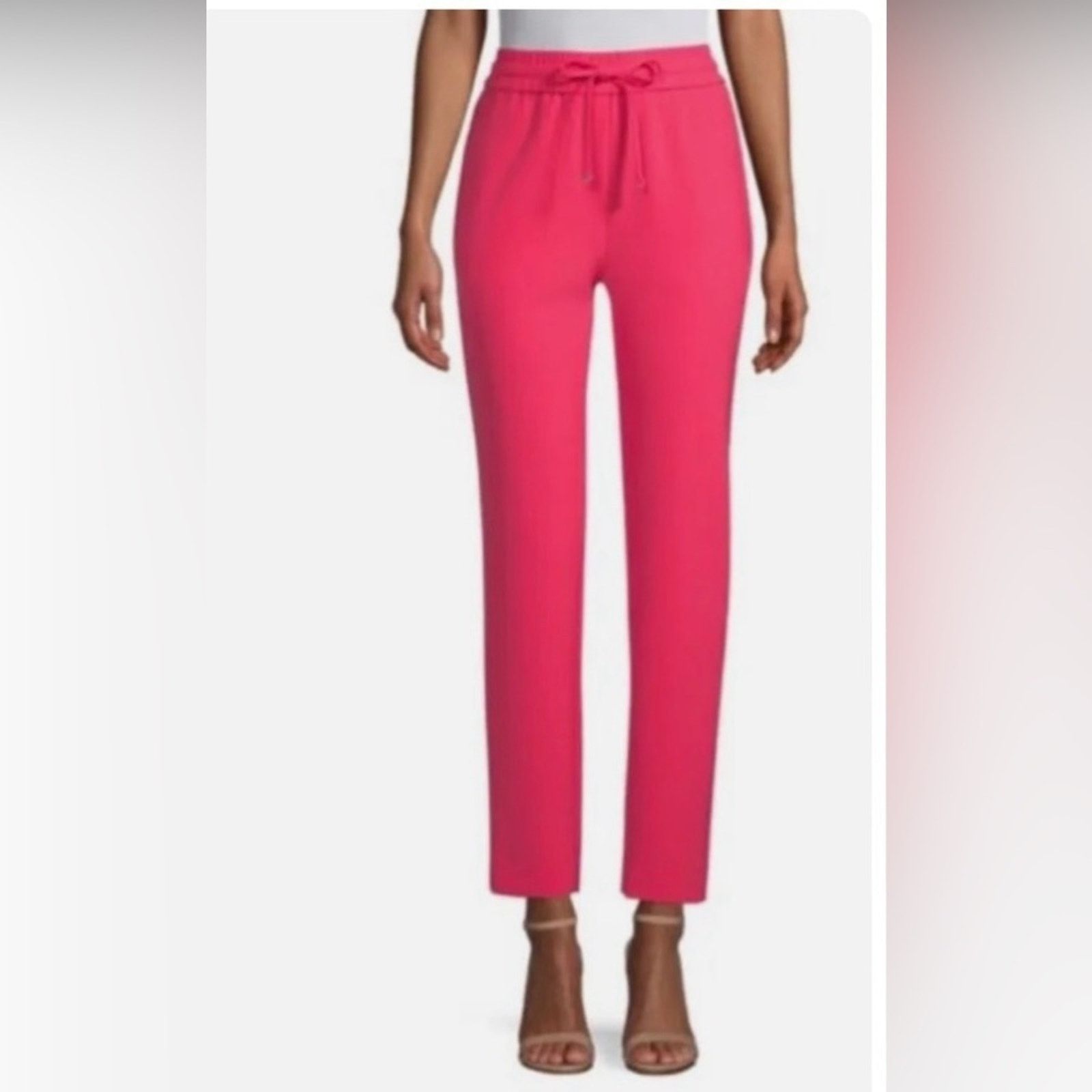 Donna Karan Donna Karan New York Drawstring Trouser Size XL Pink Size 36" / US 14 / IT 50 - 4 Thumbnail