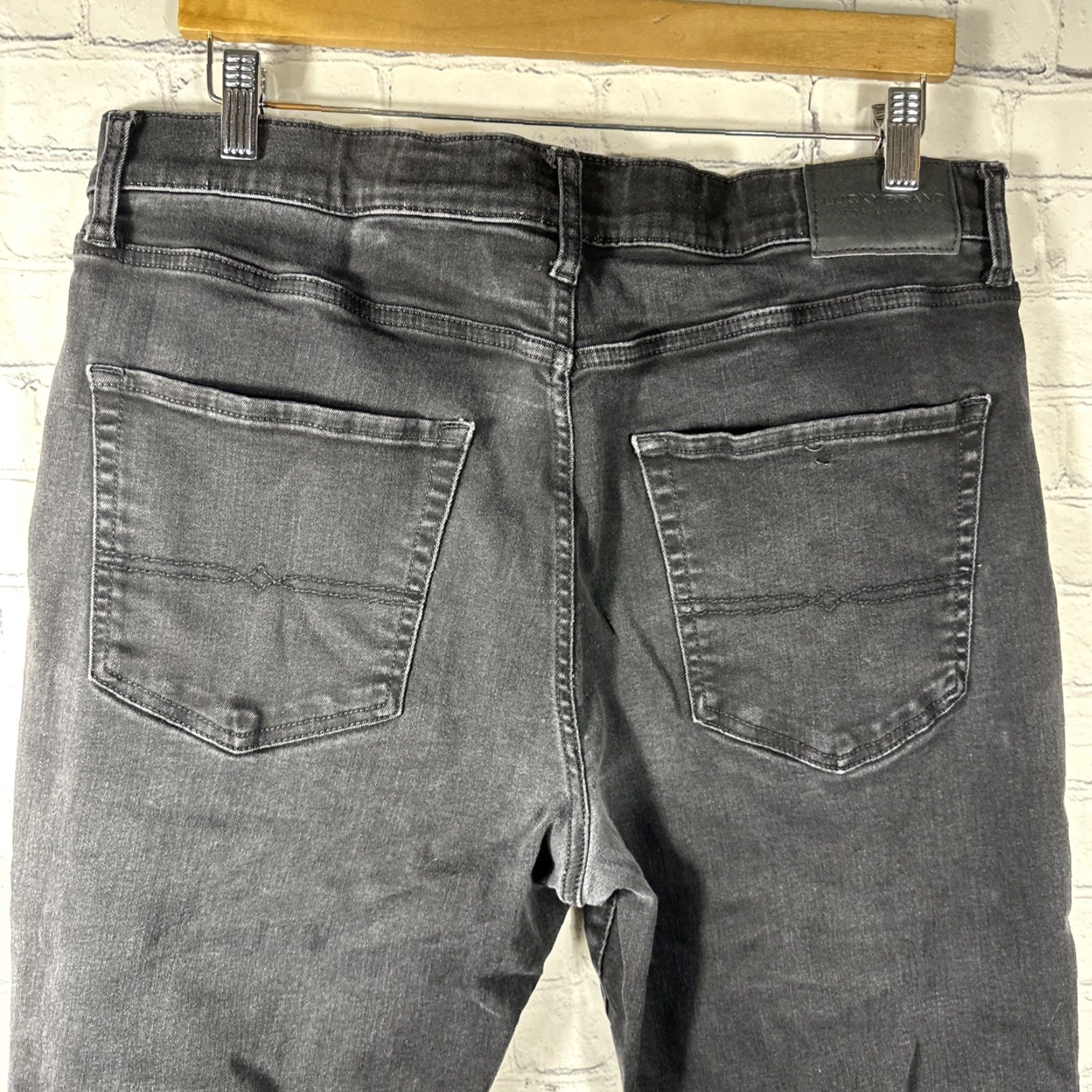 Lucky Brand Lucky Brand 410 Athletic Straight Jeans Mens 36x32 Black Denim Stretch Size US 36 / EU 52 - 7 Thumbnail