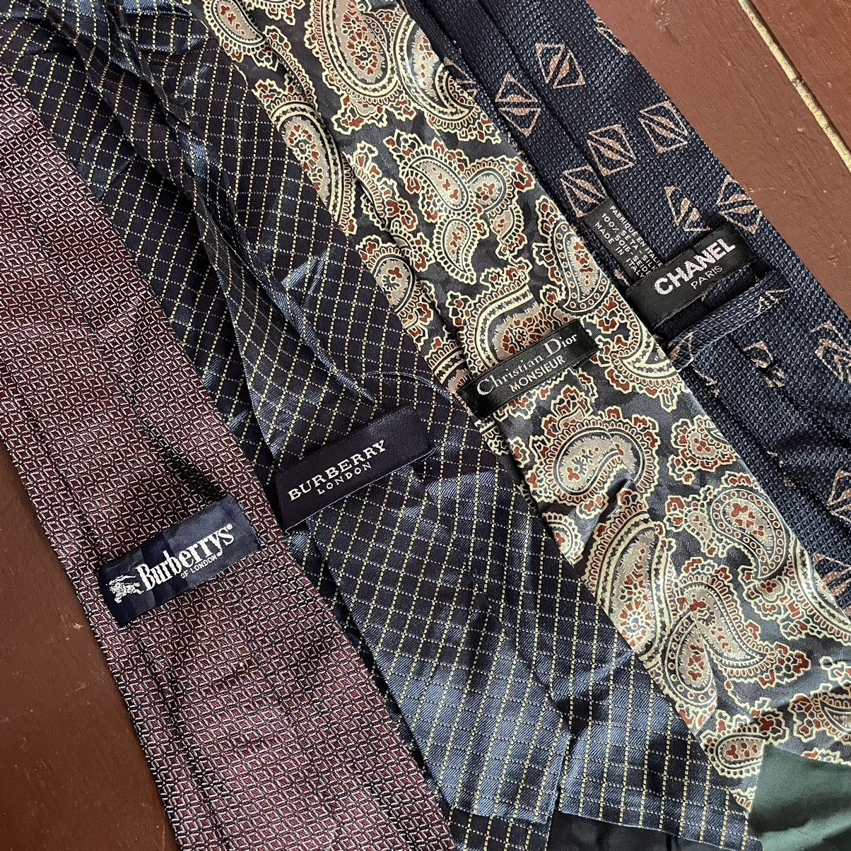 image of Burberry x Chanel Luxury Tie Combo 4 Pcs, Men's