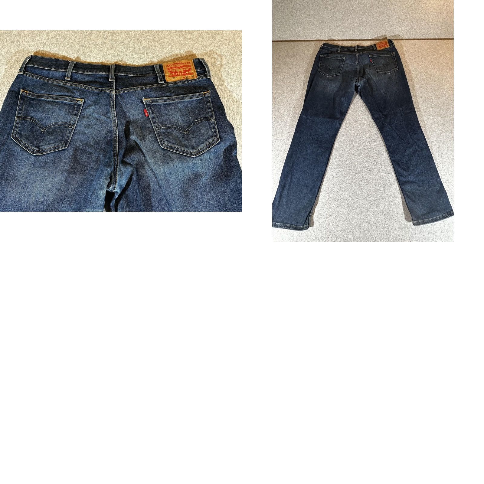 Levi's Levi's 511 Jeans Mens Slim Straight Fit Dark Wash Blue Denim 38x32 Stretch Cotton Polyester Zip Fly Pockets Size US 38 / EU 54 - 9 Thumbnail