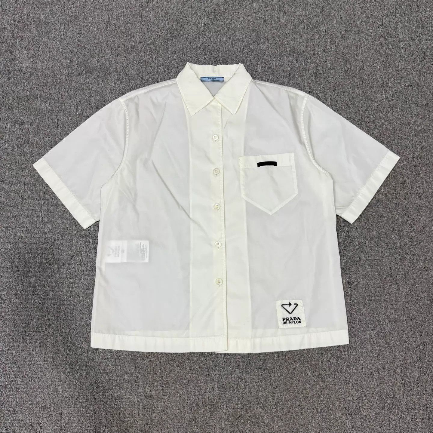 Prada Prada White Re-Nylon Short Sleeve Shirt 38 99 New Size XS / US 0-2 / IT 36-38 - 1 Thumbnail