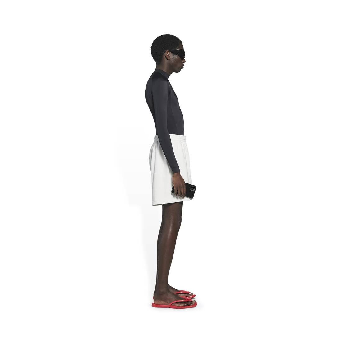 Balenciaga o1srvl11e0325 Political Campaign Sweat Shorts in White Size US 34 / EU 50 - 3 Thumbnail