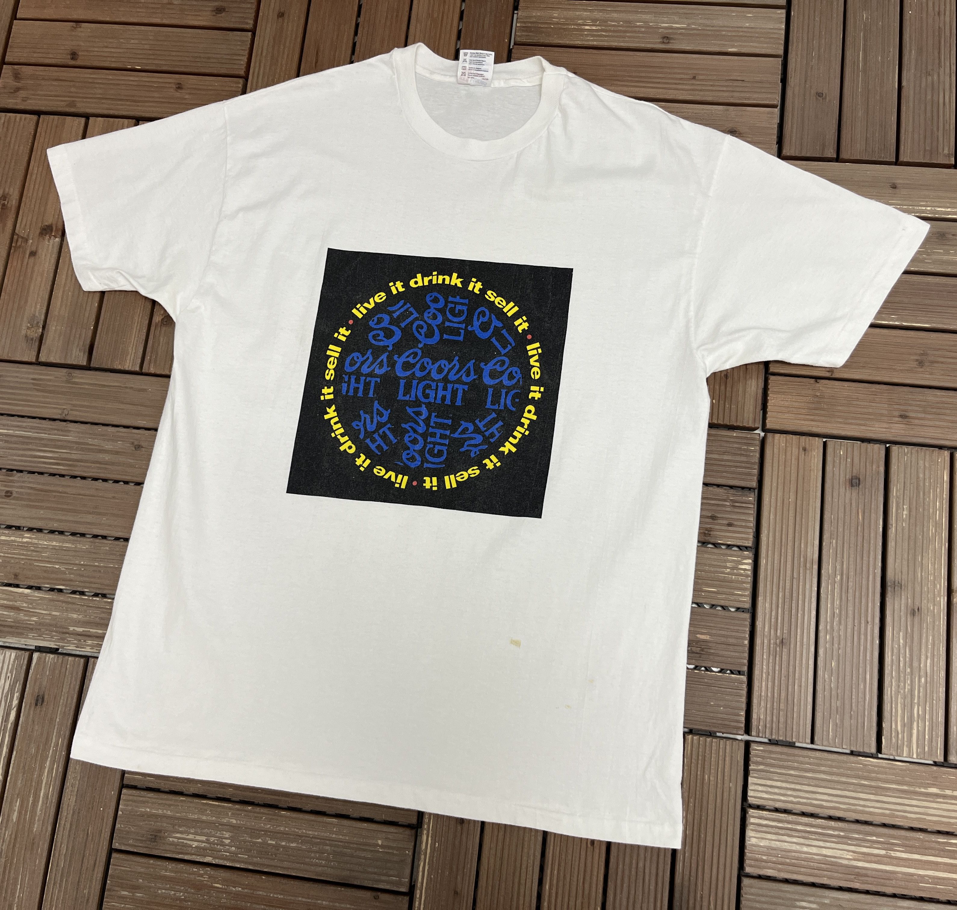 Vintage Coors Light Live It Drink It Sell It Vintage White T-Shirt Size US XL / EU 56 / 4 - 3 Thumbnail