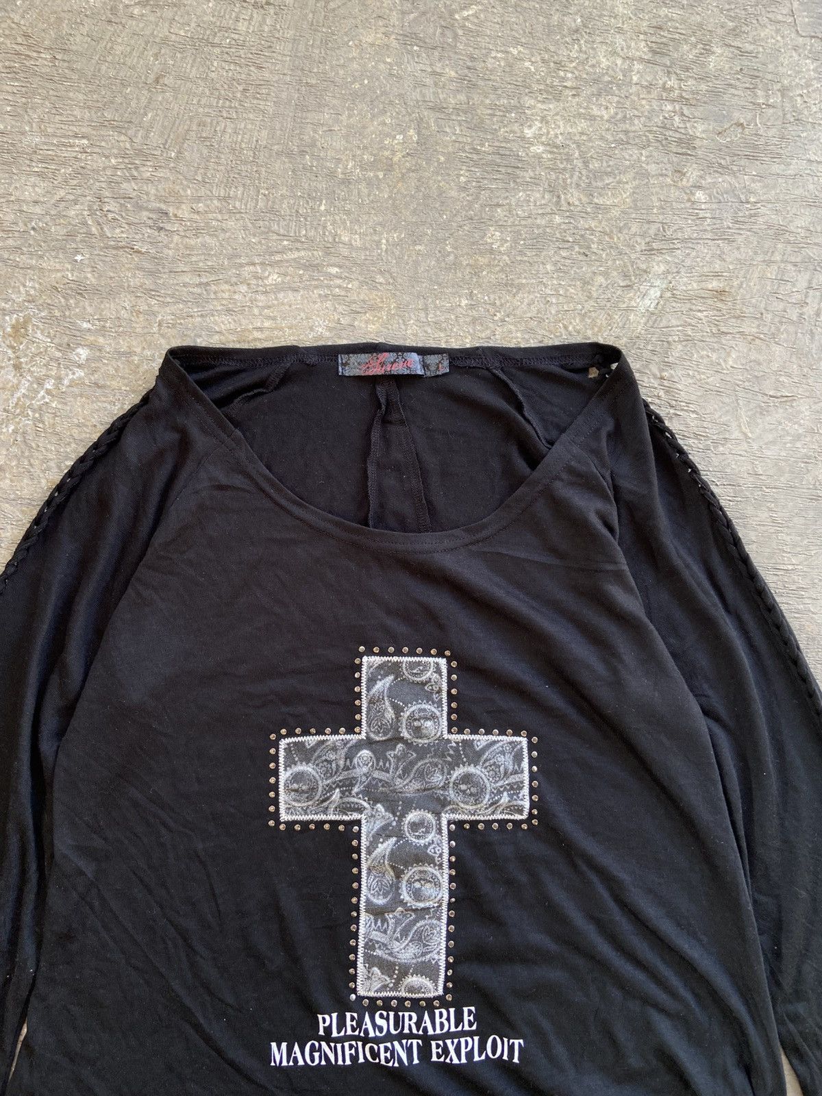 14th Addiction 2000s Sureve - Vkei Style Cross Rope Arm Long Slevee Tee Size L / US 10 / IT 46 - 3 Thumbnail