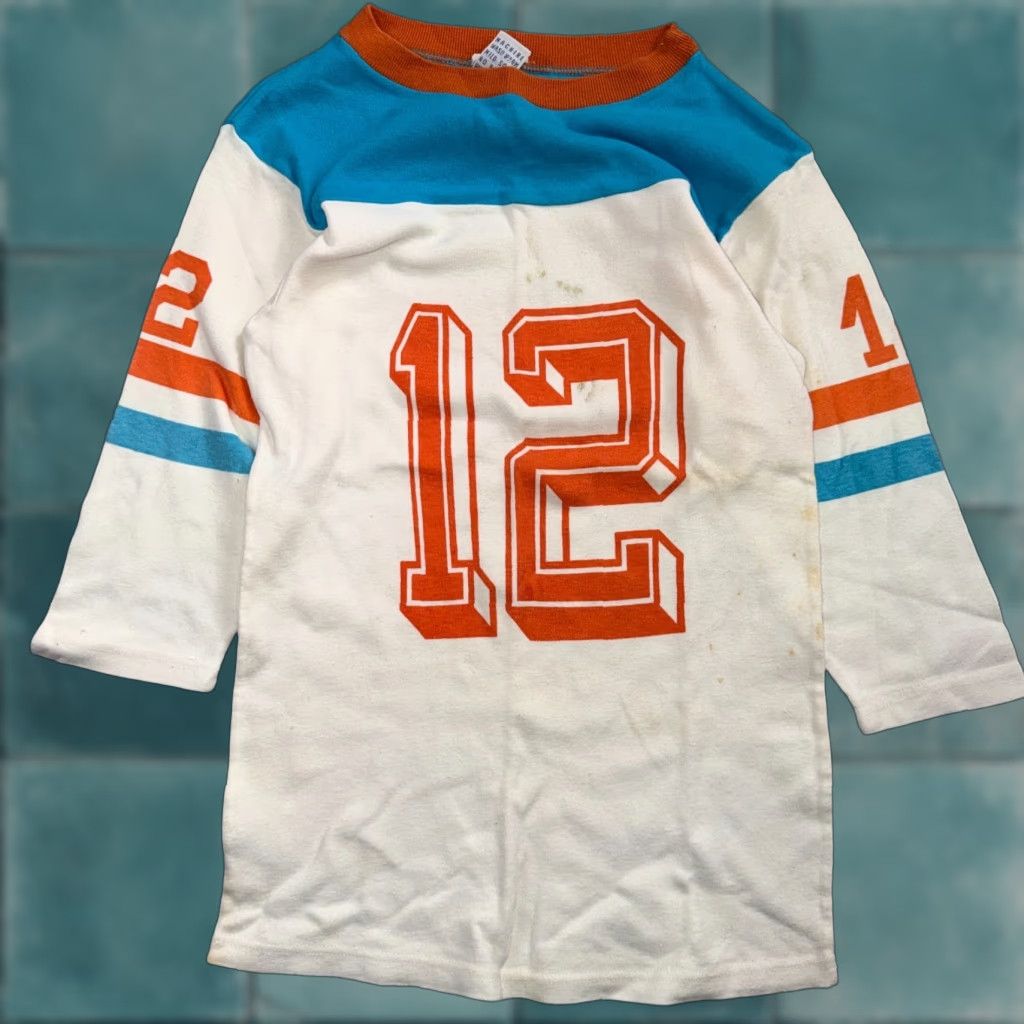 Vintage Vintage 70s Ego T-Shirt Jersey Raglan USA Blue Orange #12 Distressed Size US XS / EU 42 / 0 - 1 Thumbnail