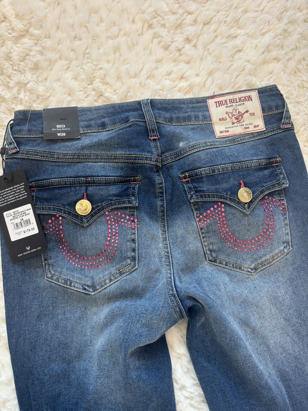 True Religion True Religion Pink-Stitched Denim Size 28" / US 6 / IT 42 - 1 Thumbnail