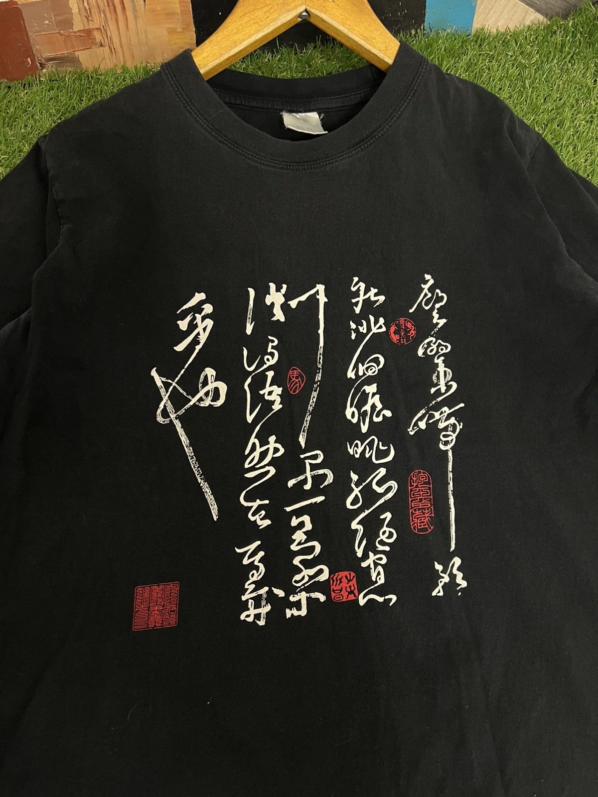 Japanese Brand × Vintage Vintage 1990’s Japanese Art Abstract Hieroglyphs T Shirt Size US L / EU 52-54 / 3 - 5 Thumbnail
