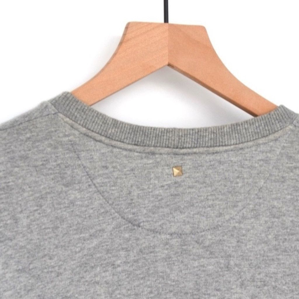 Valentino Valentino Made in Italy Gray Crewneck Contrast Zip Pocket –M Size US M / EU 48-50 / 2 - 9 Thumbnail