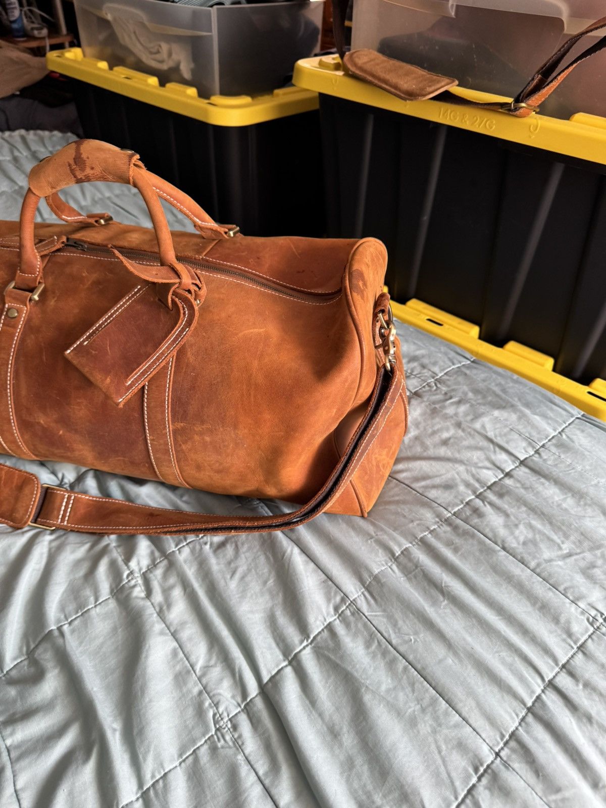 Handmade Authentic leather gym bag Size ONE SIZE - 3 Thumbnail