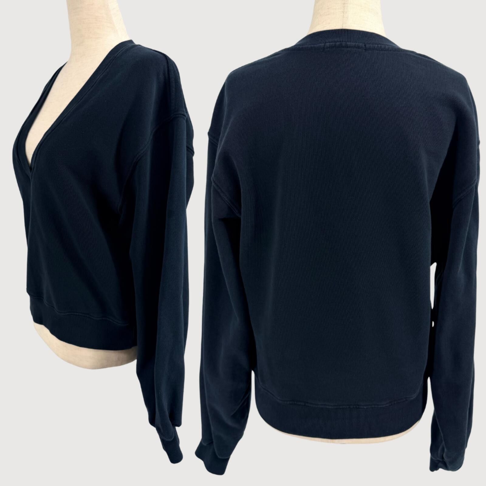 Agolde Agolde Low V Neck French Terry Sweatshirt Navy XS Size US XS / EU 42 / 0 - 3 Thumbnail