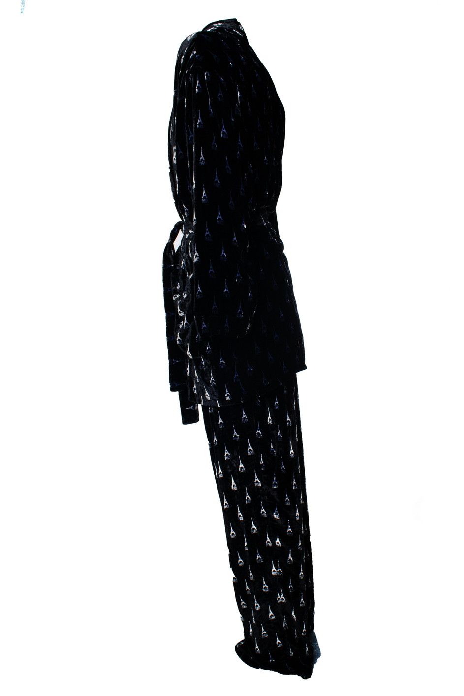 Balenciaga Balenciaga, black velour eiffeltower pyjama suit Size US L / EU 52-54 / 3 - 5 Thumbnail