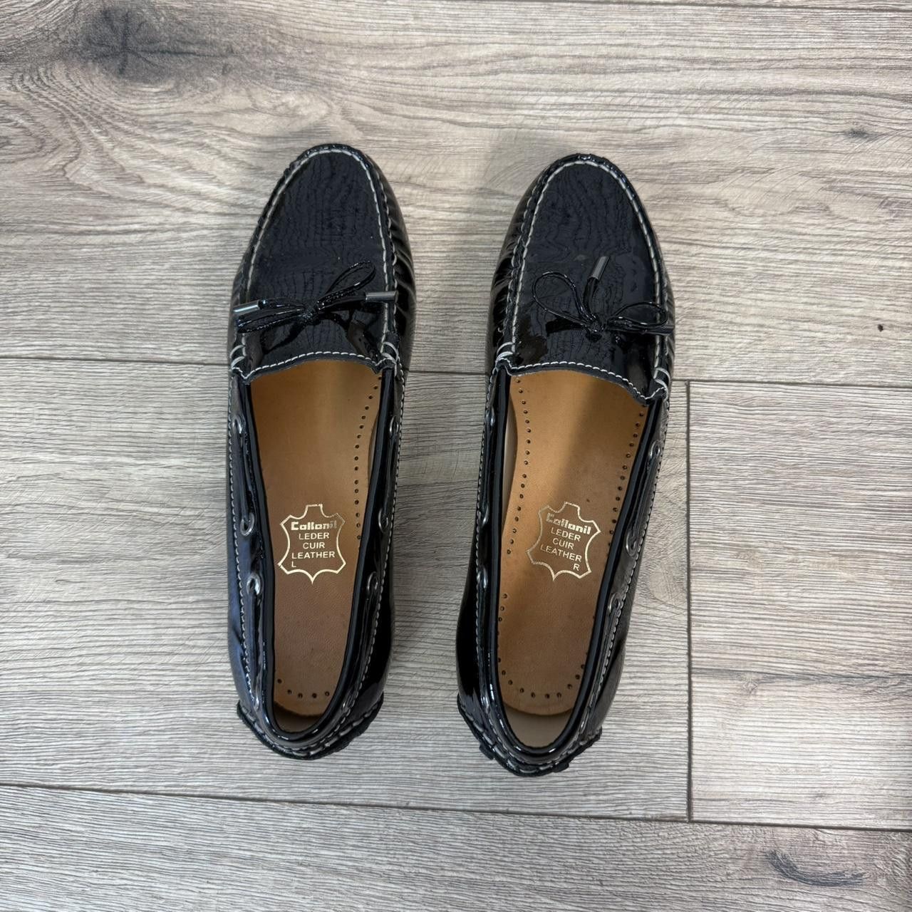 Vintage patent leather driving loafers womans black Size US 7 / IT 37 - 2 Thumbnail