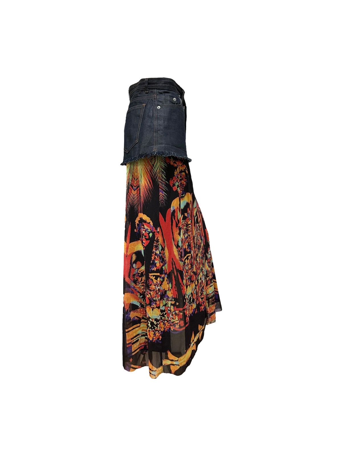 Jean Paul Gaultier JEAN PAUL GAULTIER S/S 2000 Psychedelic Print Denim Skirt Size 28" / US 6 / IT 42 - 3 Thumbnail