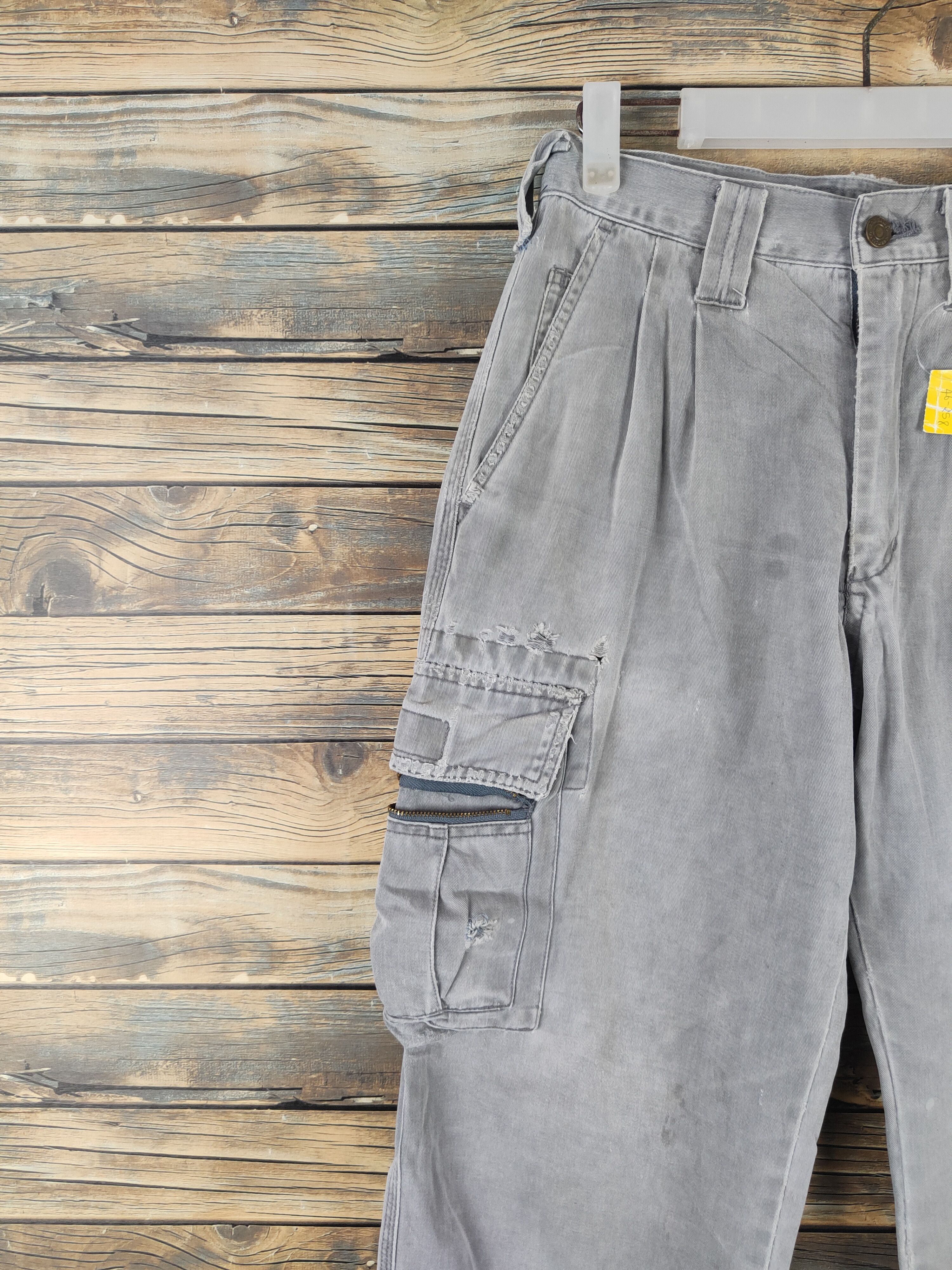 Japanese Brand DL Grancisco Gray Multipocket Cargo Pants #46-258T Size US 27 - 3 Thumbnail