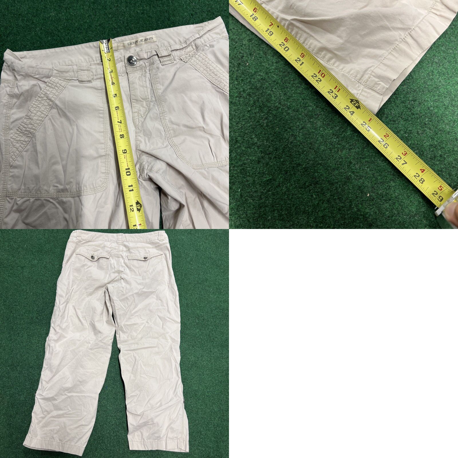 DKNY DKNY Active Cropped Wide Baggy Cargo Pants Women’s Size 10 Y2k Beige Size 32" / US 10 / IT 46 - 8 Thumbnail