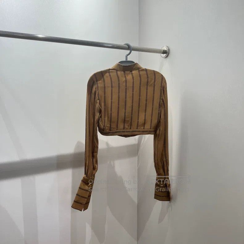 Fendi Fendi Caramel Striped Short Sleeve Shirt Size XXS / US 00 / IT 34 - 2 Thumbnail