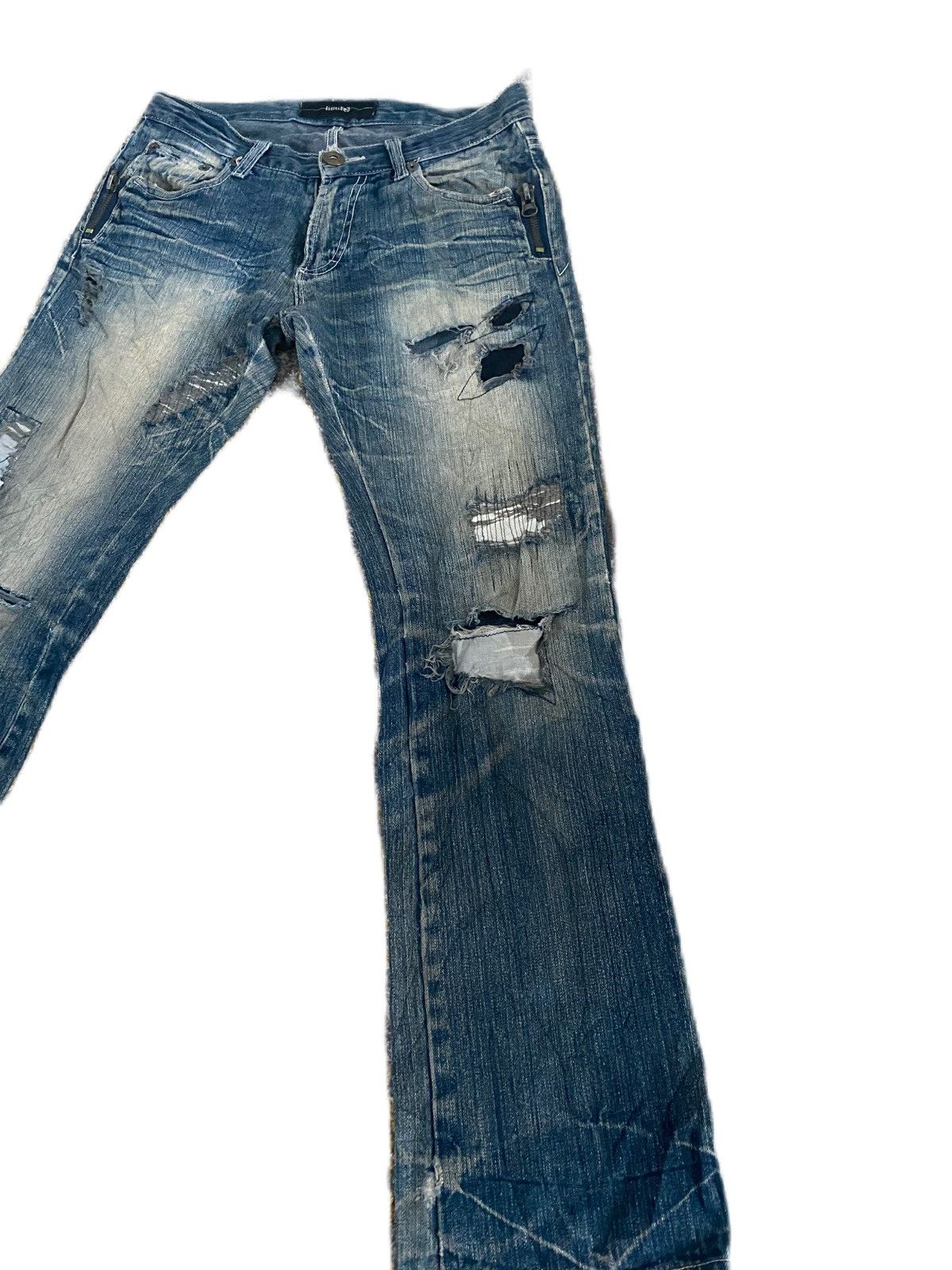 If Six Was Nine × Japanese Brand × KMRii JAPAN BRAND LIMITED DISTRESS DESIGN STRAIGHT DENIM Size US 33 - 3 Thumbnail