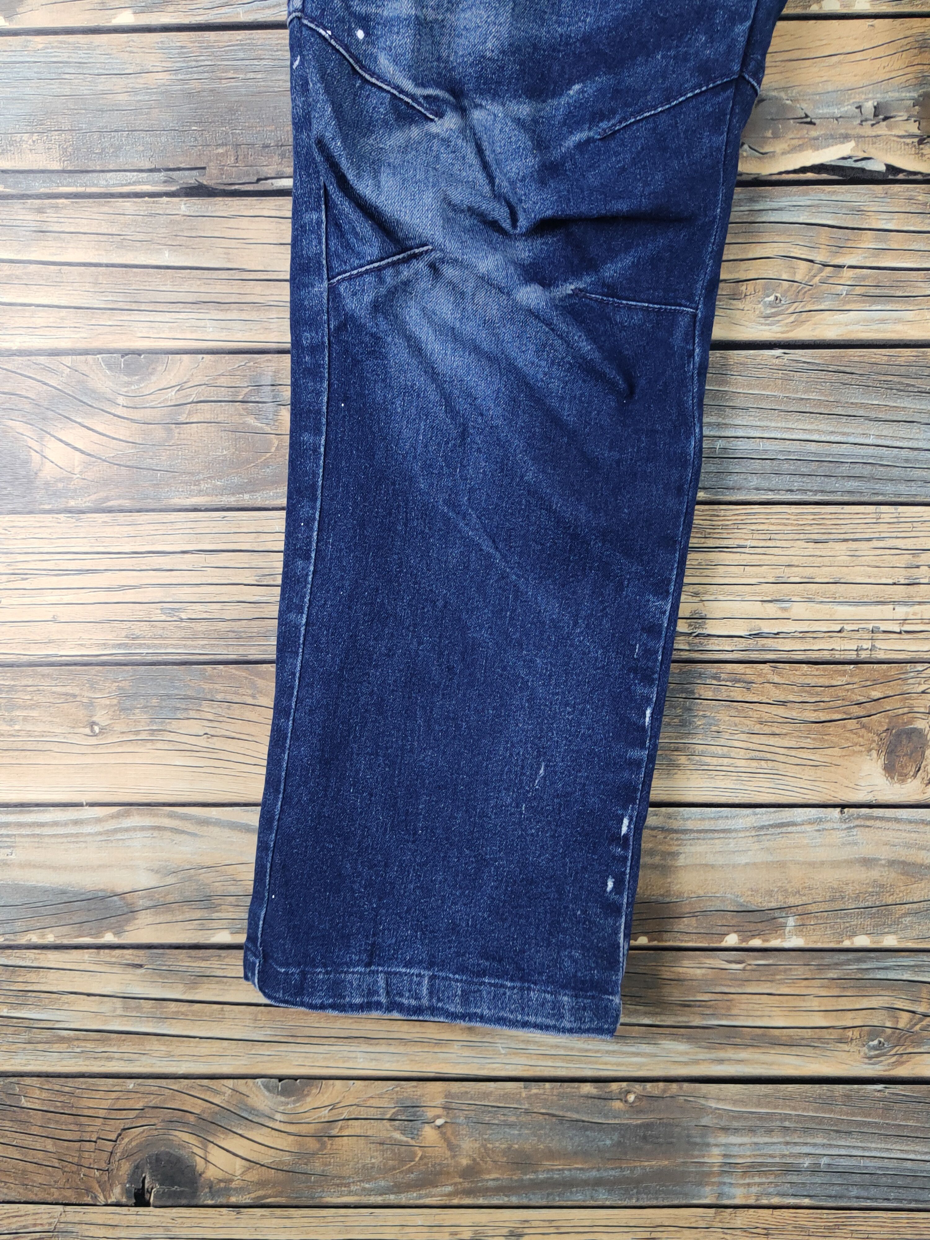 Japanese Brand FieldCore Dark Blue Distressed Ripped denim Jeans #W2064 Size US 32 / EU 48 - 4 Thumbnail