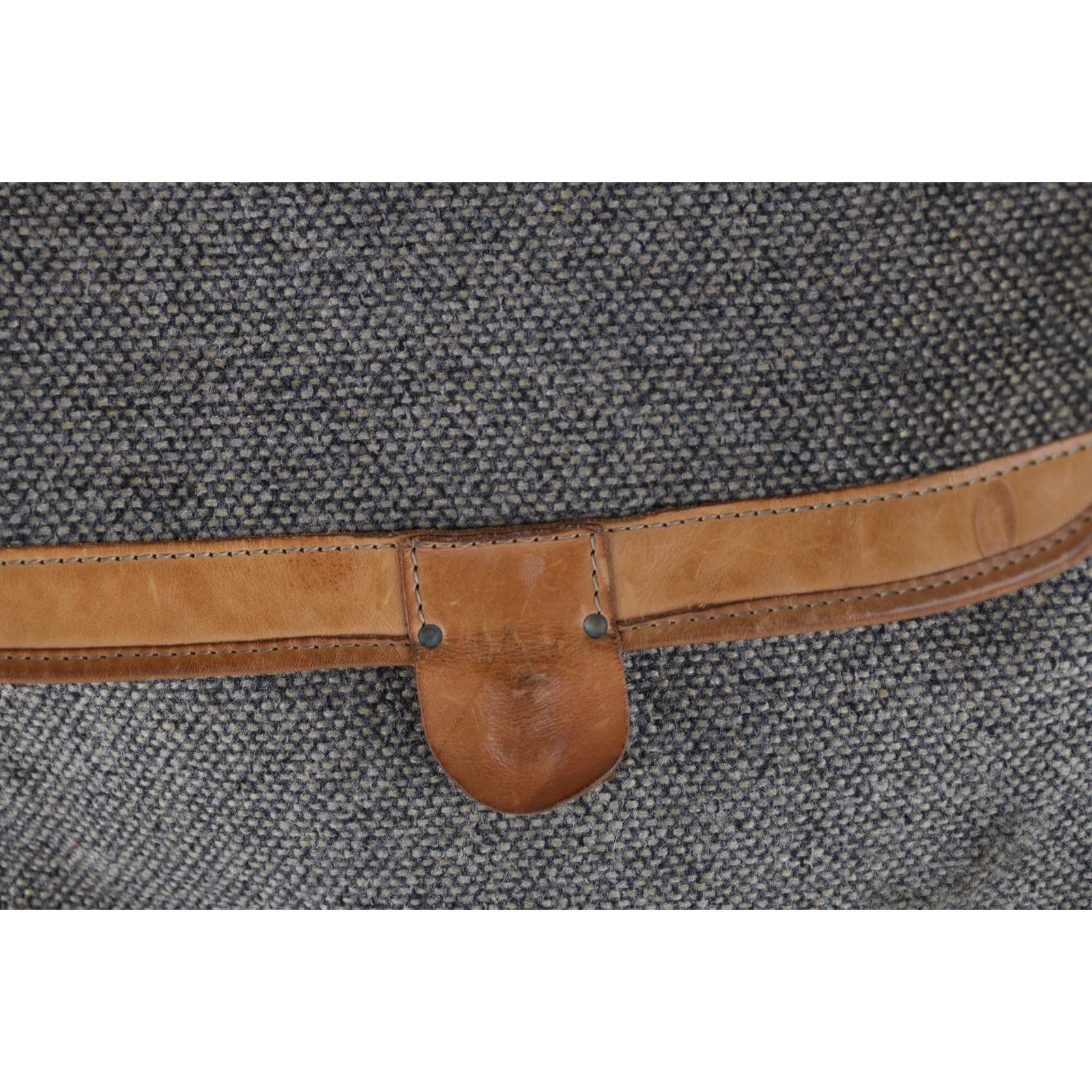 Vintage Vintage 70s 80s Streetwear Wool Tweed Leather Messenger Bag Size ONE SIZE - 2 Thumbnail