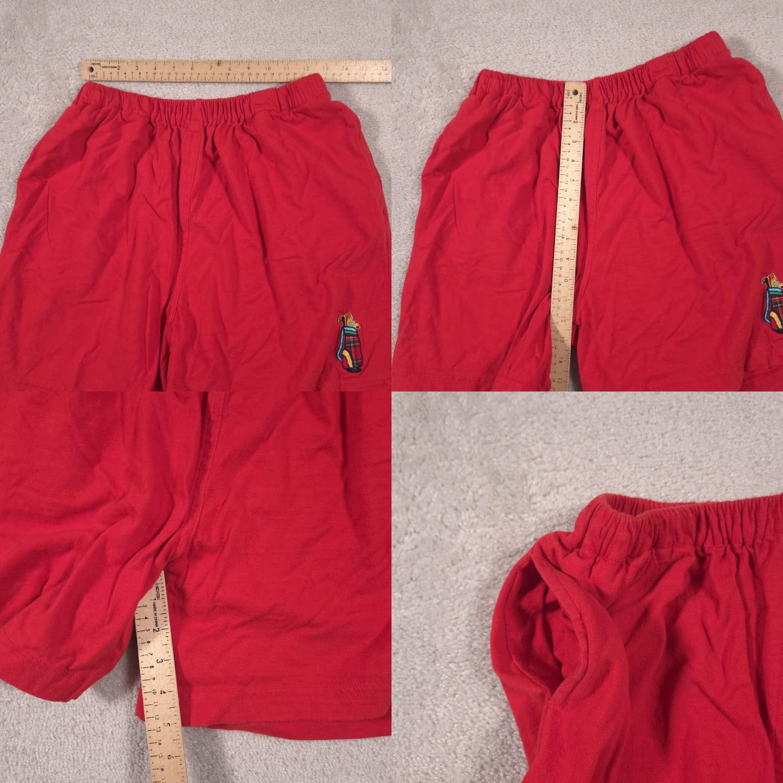 Vintage Ac-tiv-ology Shorts Womens Large Red Sweat Elastic Waist Embroidered Golf Size 36" / US 14 / IT 50 - 8 Thumbnail