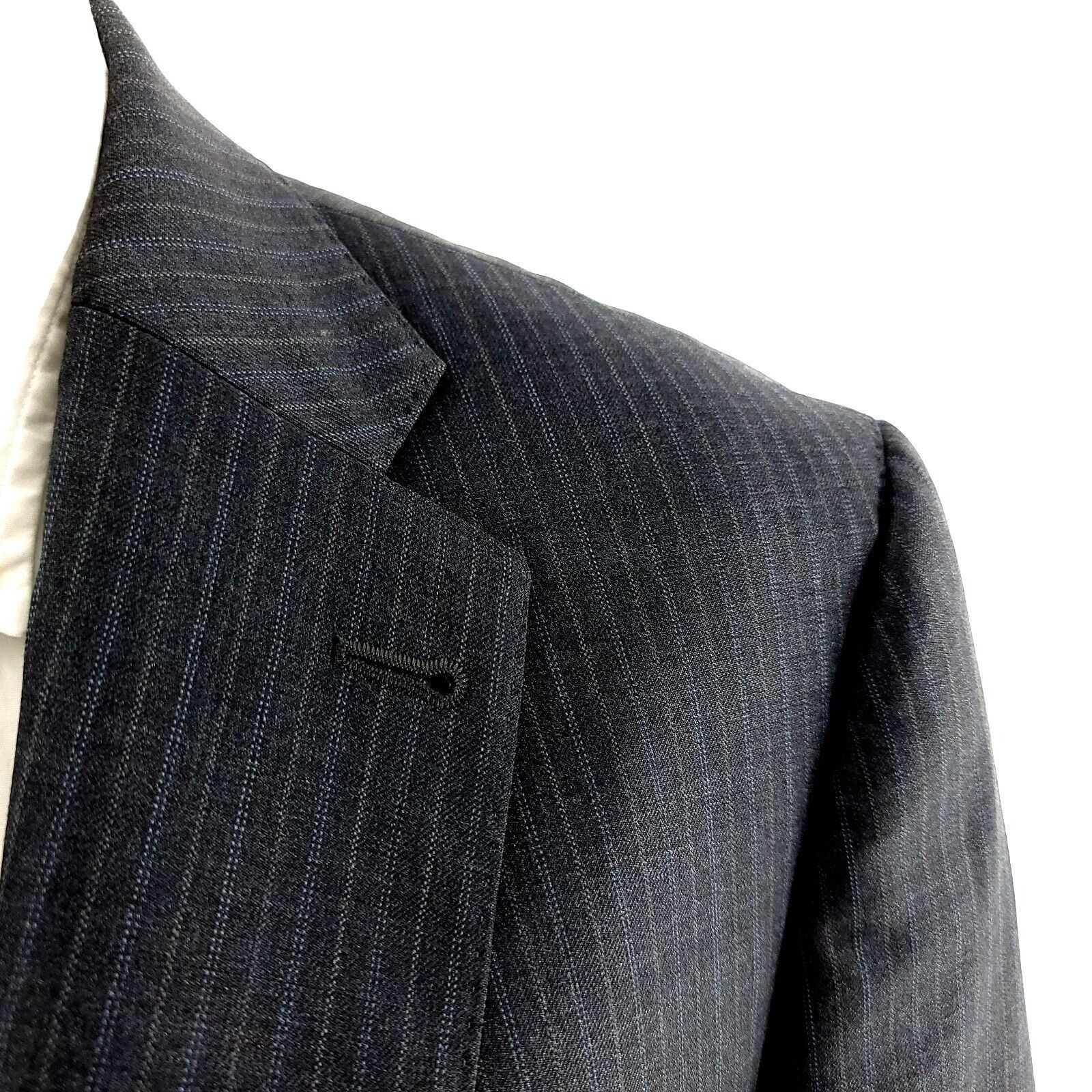 Peter Millar DAMAGED Peter Millar Wool 2 Button Suit Jacket 40S Gray W/ B Size 40S - 2 Thumbnail