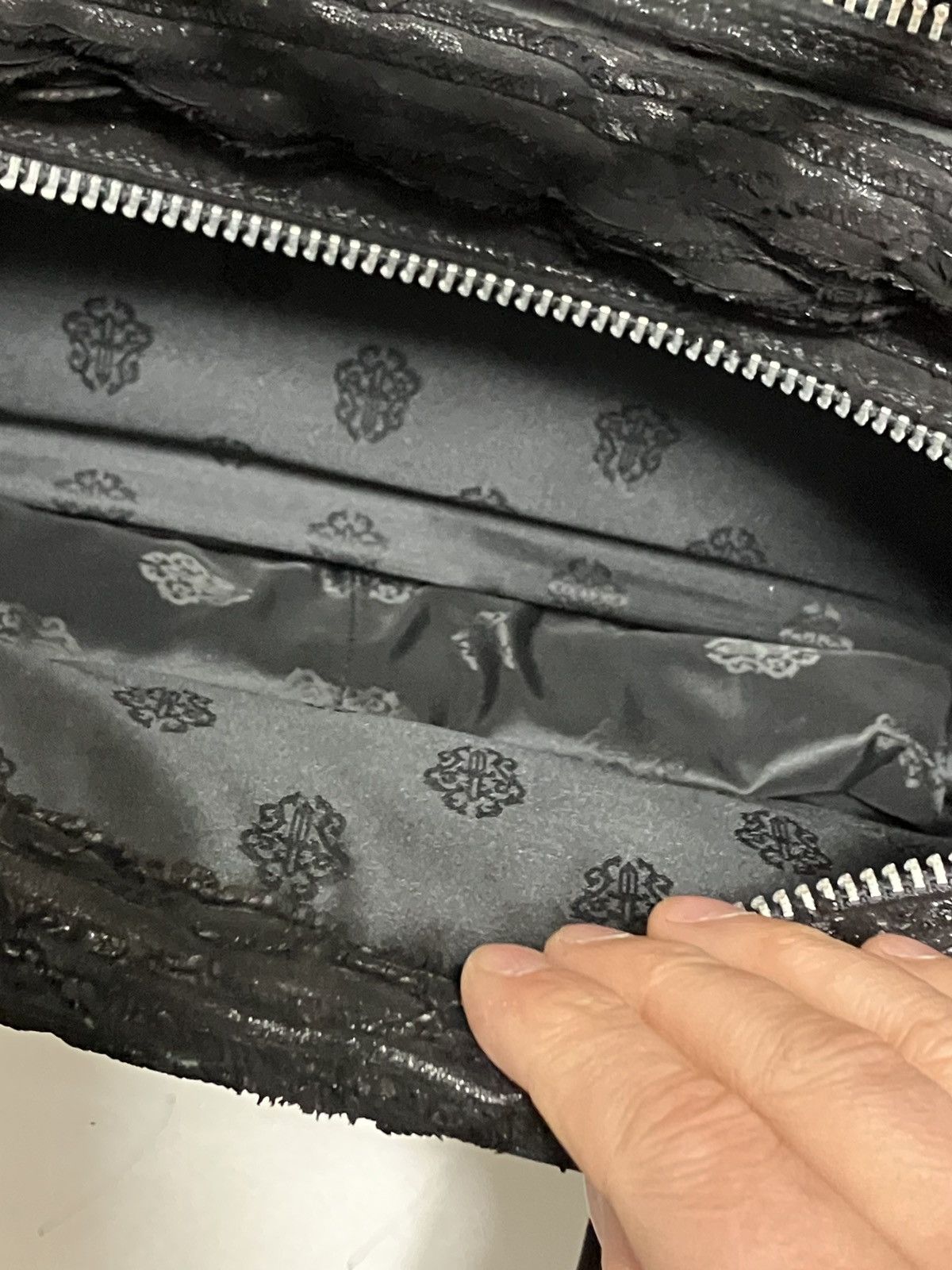 Chrome Hearts Chrome Hearts Waxed Destroyed Leather Cross Patch Bag Size ONE SIZE - 7 Thumbnail