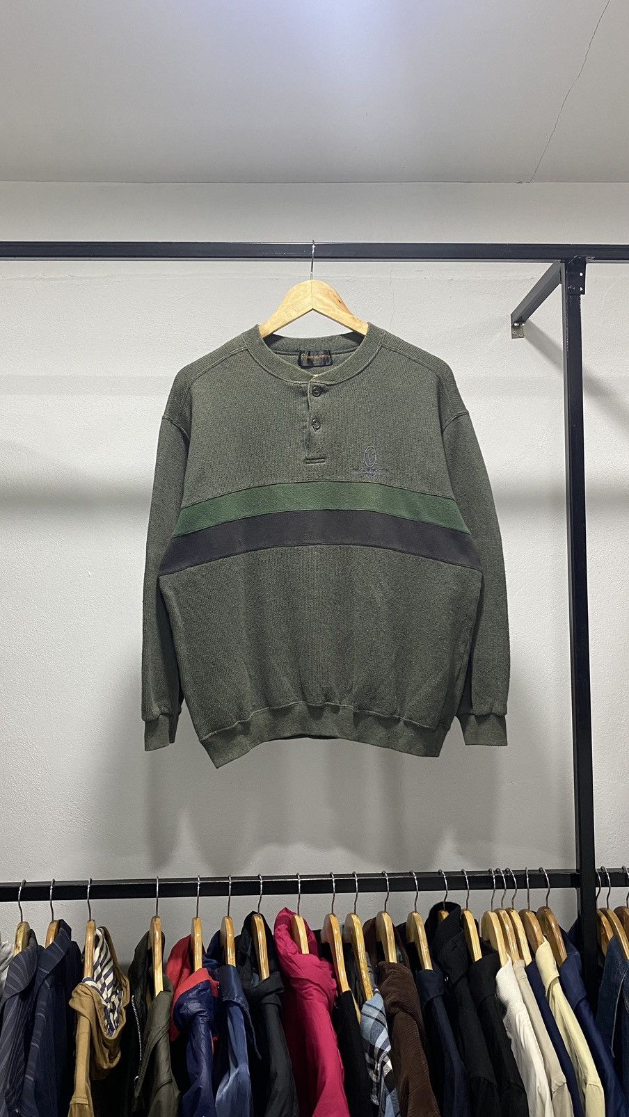 Vintage Gianni Valentino Knit Henley Collar Sweater 80s Size US M / EU 48-50 / 2 - 1 Thumbnail