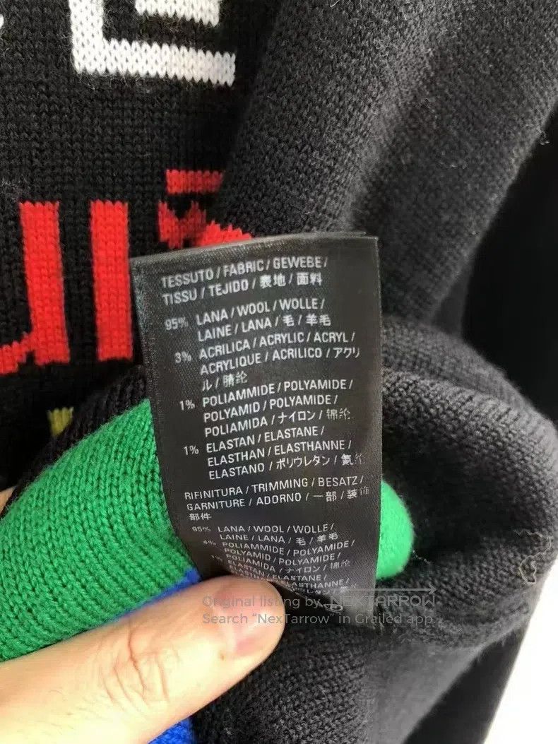 Balenciaga Balenciaga Multilingual Color Logo Collar Knit Sweater, XS Size US XS / EU 42 / 0 - 5 Thumbnail