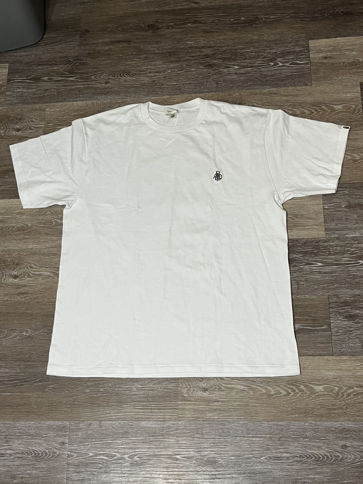 Bape Bape Logo Embroidered Tee With Black Ape Head Size US XL / EU 56 / 4 - 1 Thumbnail