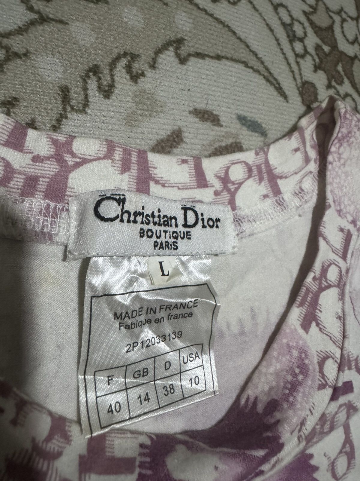 Dior SS05 Dior Cherry Blossom Diorrisimo Logo Tank Top Galliano Size US L / EU 52-54 / 3 - 4 Thumbnail