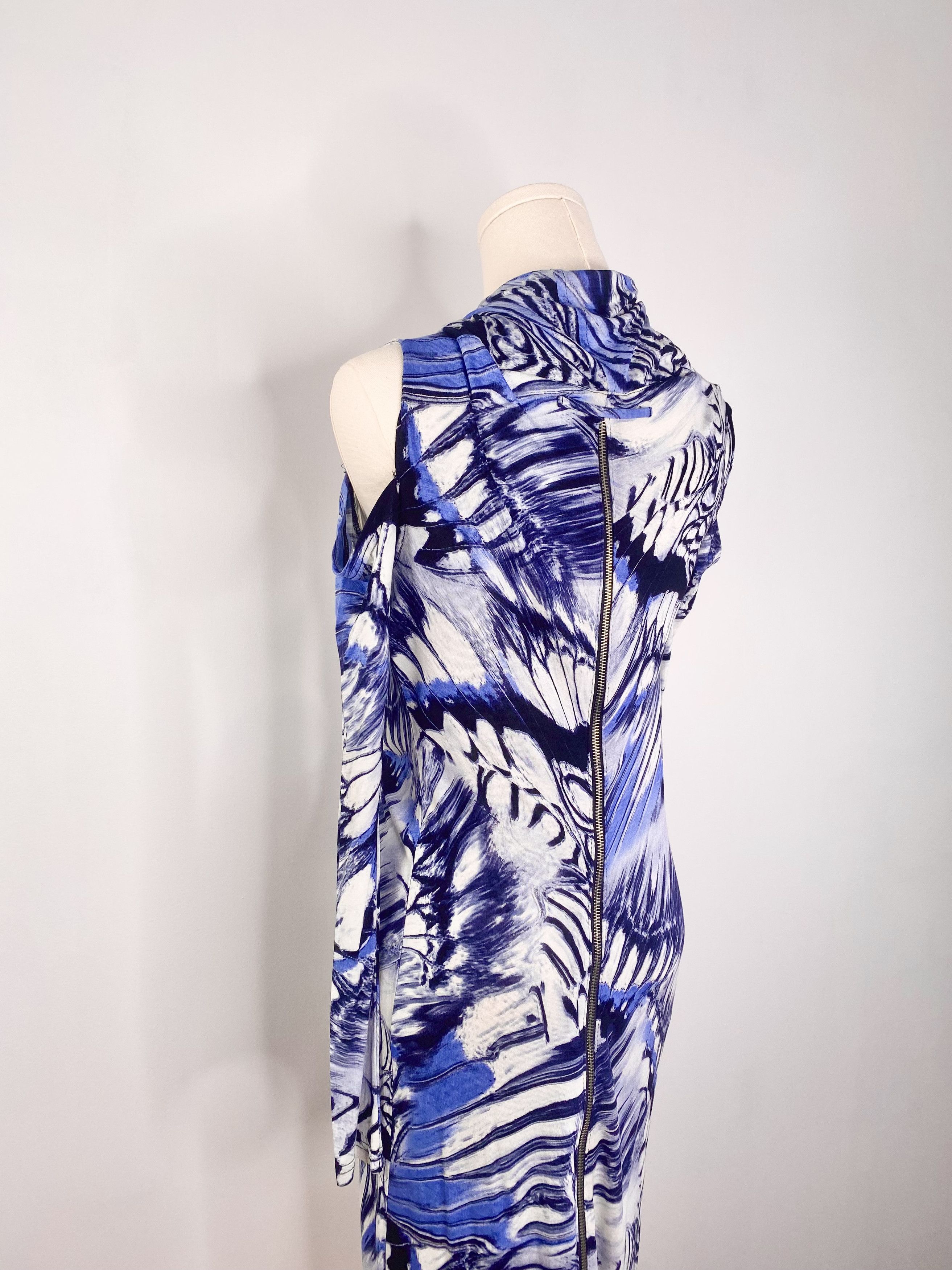 Jean Paul Gaultier Jean Paul Gaultier - Blue Psychedelic Marble Cowl Neck Dress Size M / US 6-8 / IT 42-44 - 9 Thumbnail