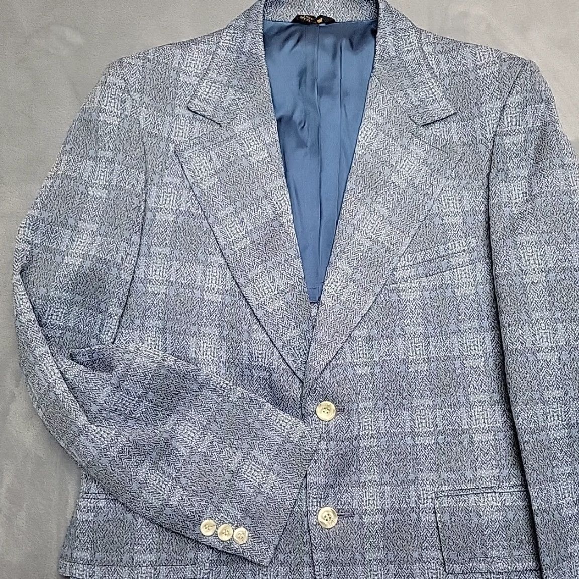Vintage VINTAGE Missoula Montana Blazer Mens Medium Blue Plaid Sport Coat Made in USA Shirt Size 40R - 2 Thumbnail
