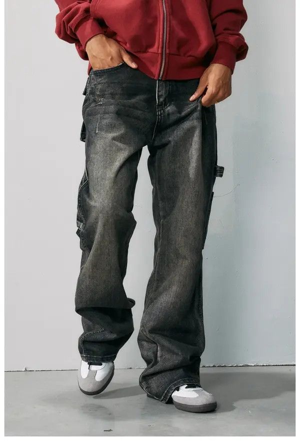 Jean VIBE washed faded damaged hiphop baggy jeans Size US 34 / EU 50 - 6 Thumbnail