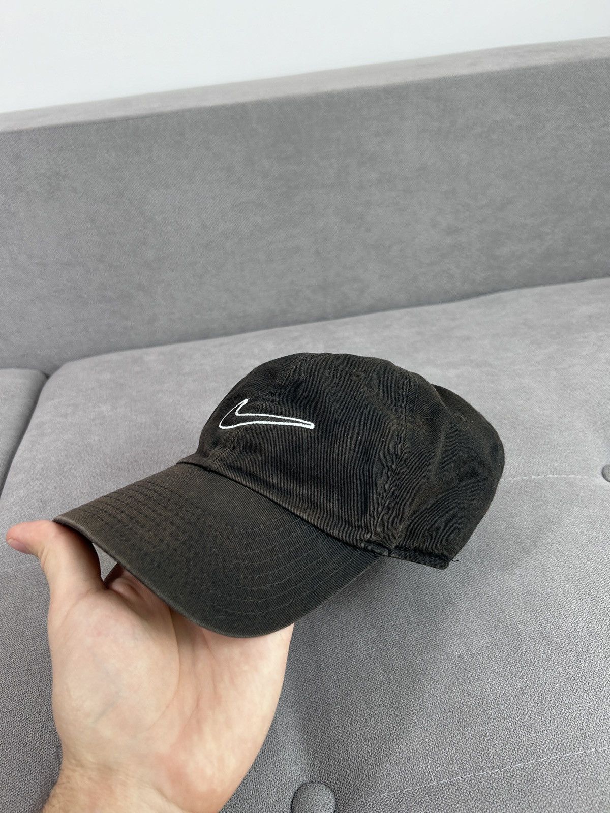 Nike × Vintage Vintage Faded Distressed Nike Swoosh Y2K Hat Cap Size ONE SIZE - 4 Thumbnail