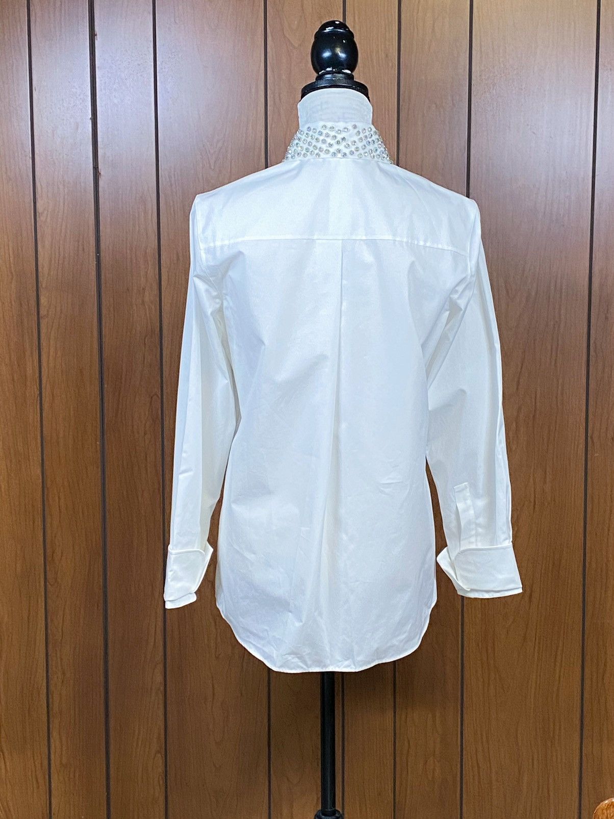 Akris Akris punto Embellished Collar Cotton Shirt size 4 Size S / US 4 / IT 40 - 9 Thumbnail