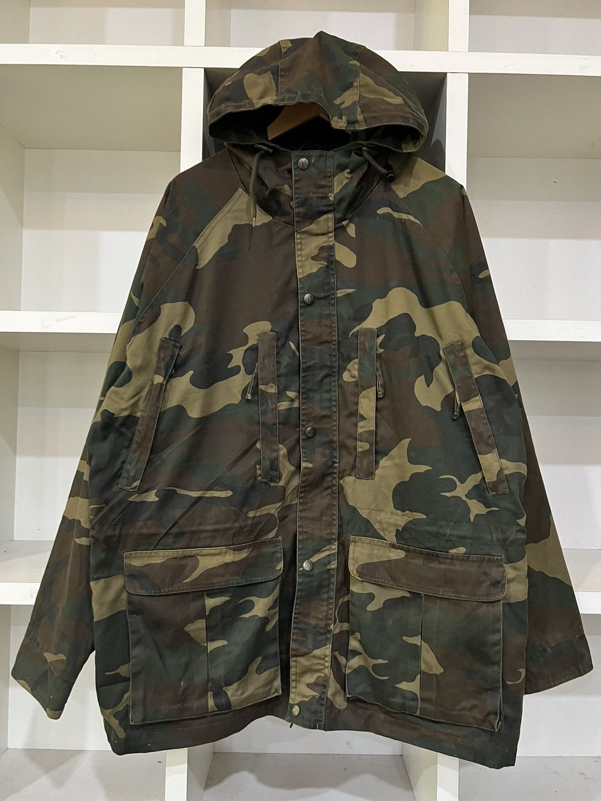 image of Outdoor Style Go Out Army Bushline Outdoor Parka Jacket in Army Green, Men's (Size Large)