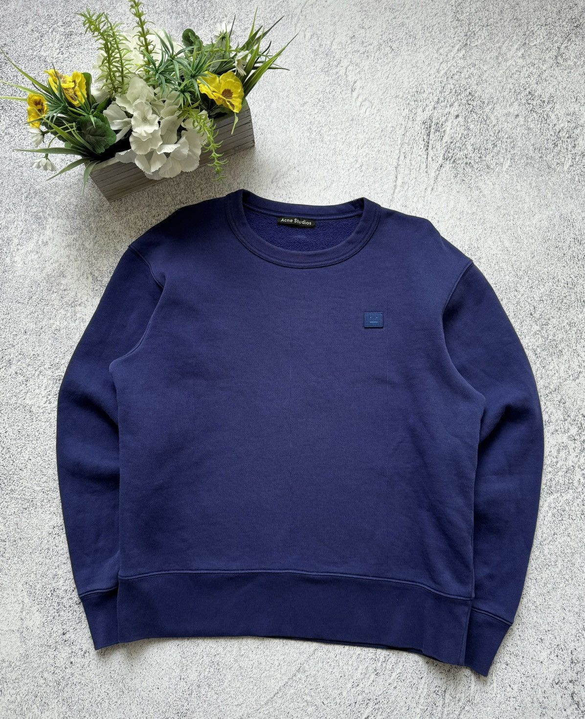アクネ ストゥディオズ 2HL173 FAIRVIEW FACE Acne Studios Fairview Face Crew Sweat Light Grey Melange