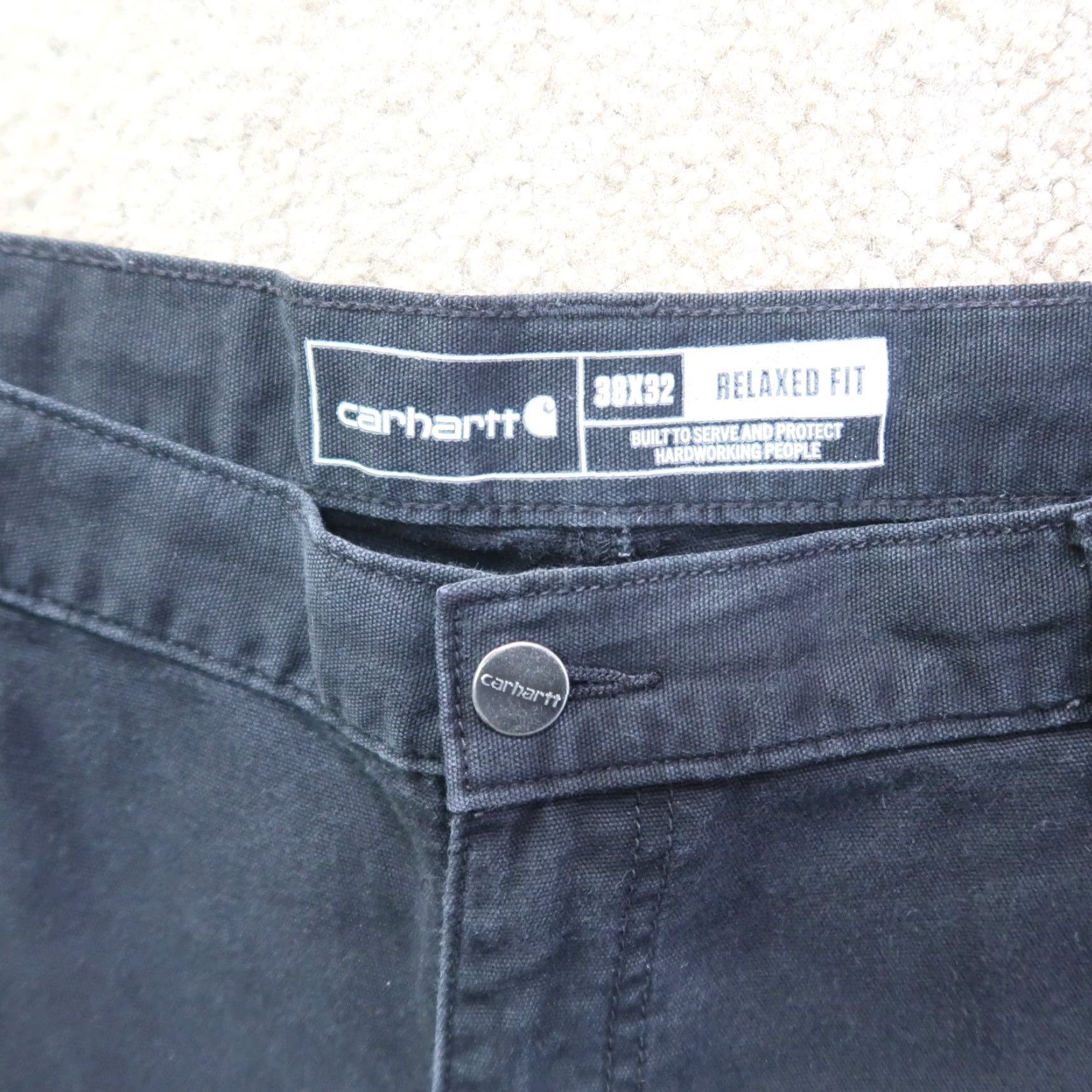 Carhartt VINTAGE Carhartt Relaxed Straight Pants Men 38x32 Black Canvas Workwear Rugged Flex Carpenter 90s Mens Size US 38 / EU 54 - 4 Thumbnail