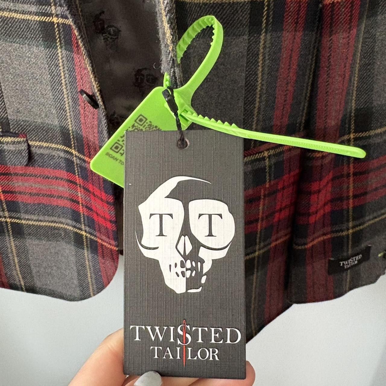 Other Twisted Tailor CARDOSI RED TARTAN WOOL JACKET size 48 R Size 48R - 2 Thumbnail