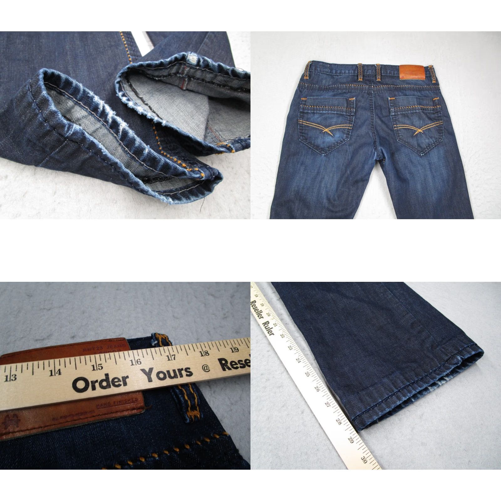 Denime RNT23 Jeans Mens 33 Blue Cotton Button Fly Straight Leg Size US 33 - 8 Thumbnail
