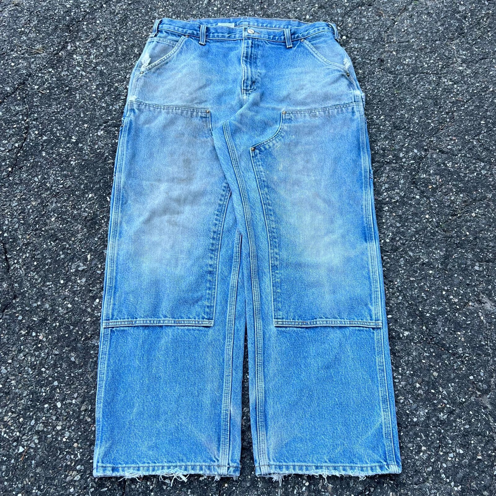 Carhartt × Vintage Vintage carhartt blue jeans denim double knee work pants Size US 36 / EU 52 - 1 Thumbnail