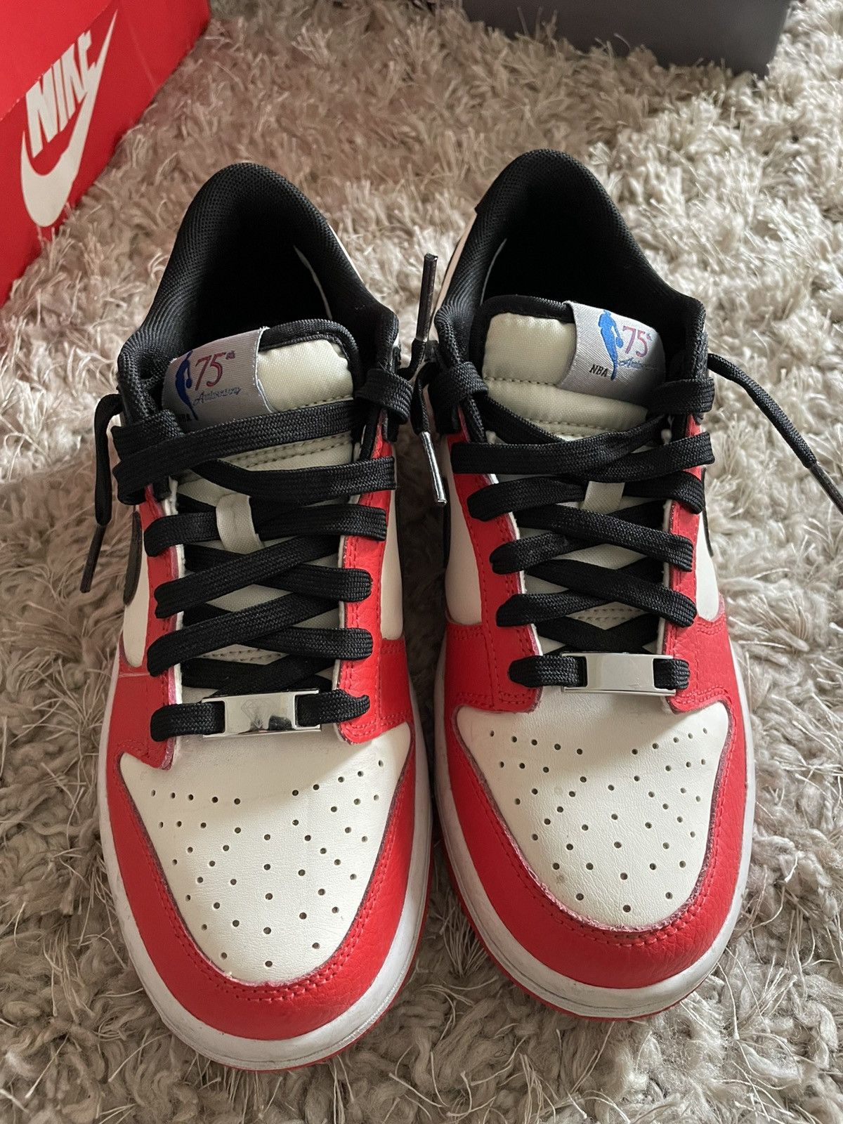 Nike NBA x Nike Dunk Low EMB GS 75 anniversary Bull Size US 5.5 / EU 38 - 4 Thumbnail