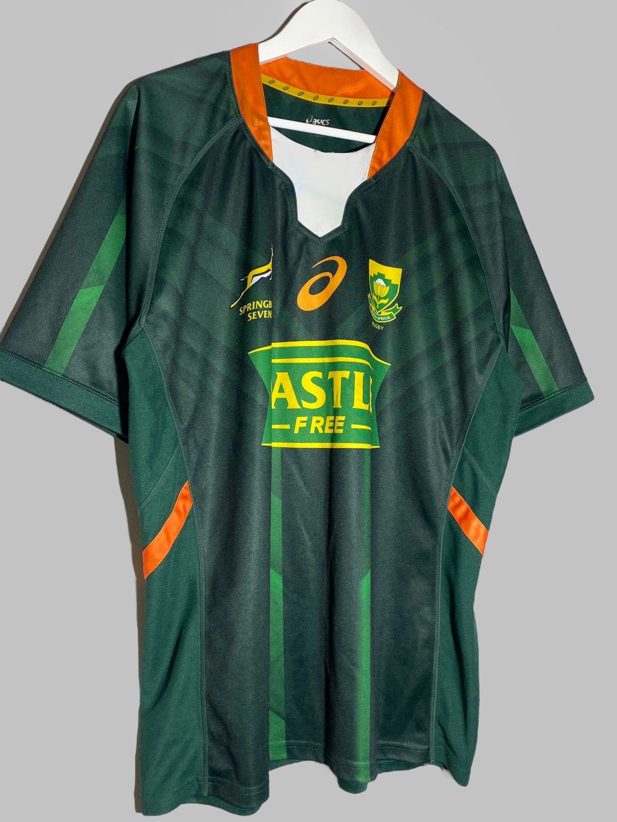 Asics South Africa Springbok Sevens Rugby Jersey Size US XL / EU 56 / 4 - 3 Thumbnail