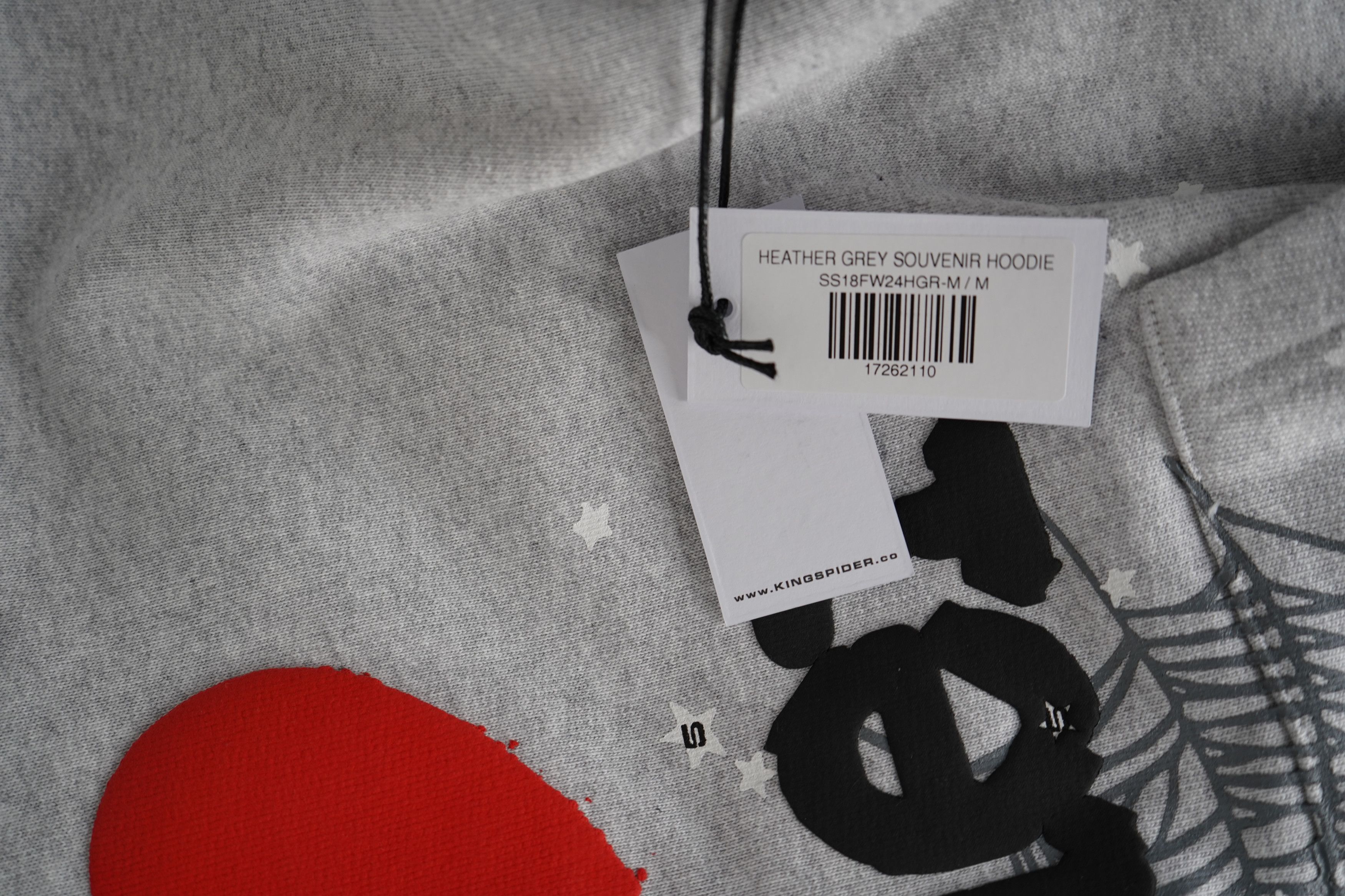 Sp5der Sp5der - Souvenir Hoodie (I Love Sp5der) - Heather Grey, M Size US M / EU 48-50 / 2 - 6 Thumbnail