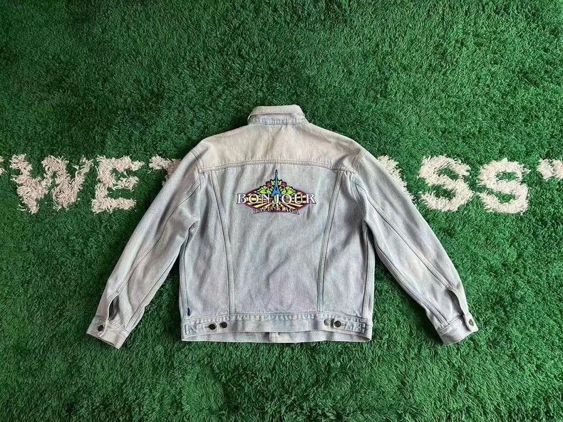 Balenciaga French Embroidered Logo Denim Jacket
