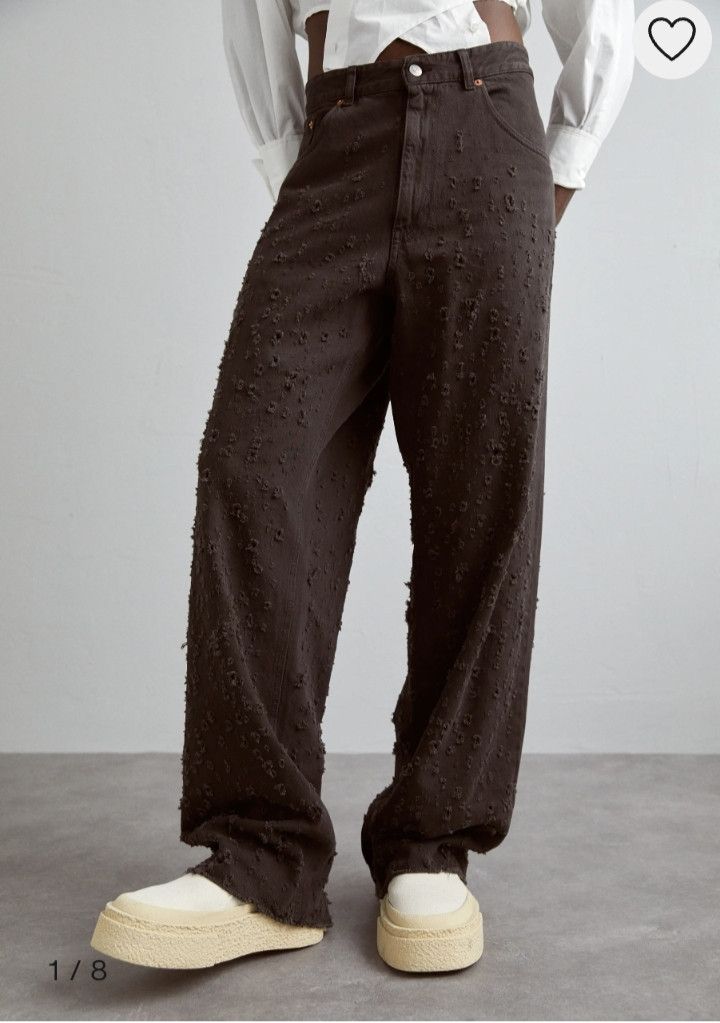 image of Maison Margiela Mm6 2018 Distressed Black Flare Jeans, Women's (Size 27)