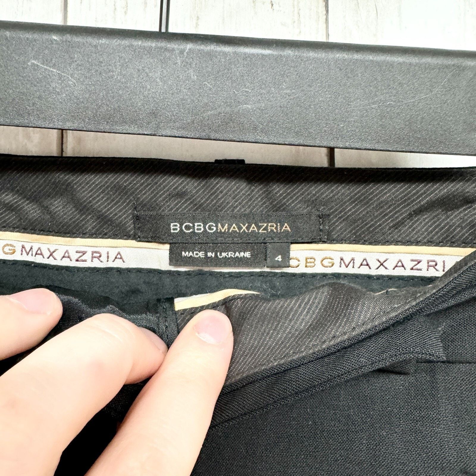 Bcbgmaxazria BCBG Maxazria Caroline 4 Wool Pinstripe Wide Leg Trouser Size 27" / US 4 / IT 40 - 2 Thumbnail
