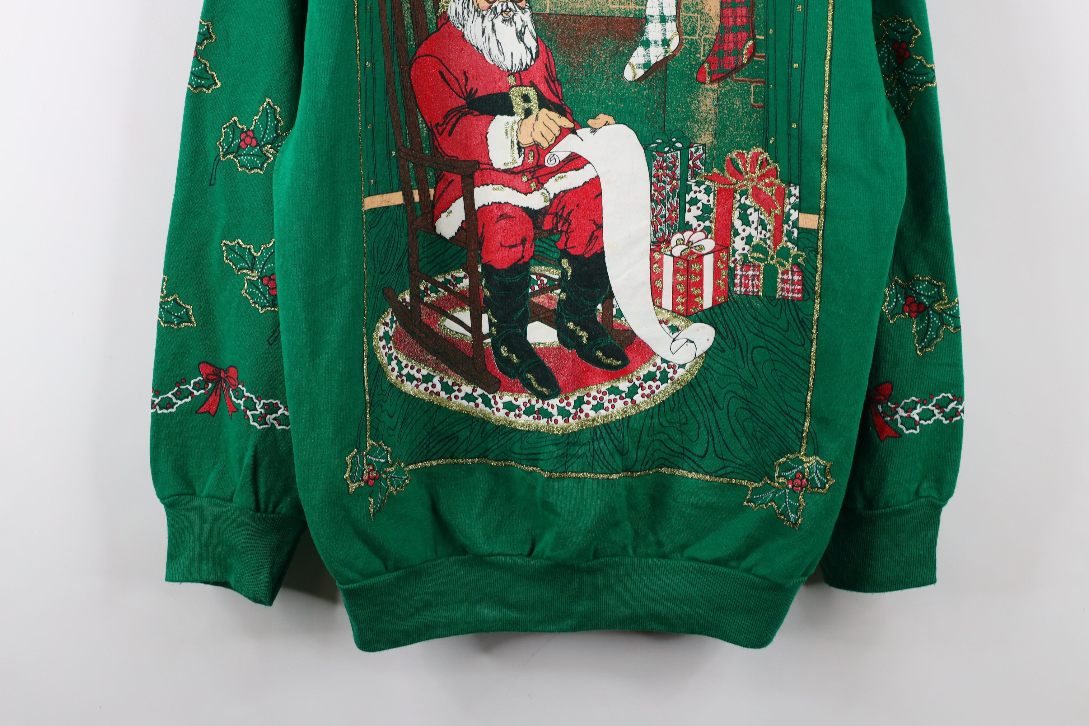 Vintage Vintage 90s Streetwear Santa Claus All Over Print Sweatshirt Size XL / US 12-14 / IT 48-50 - 3 Thumbnail
