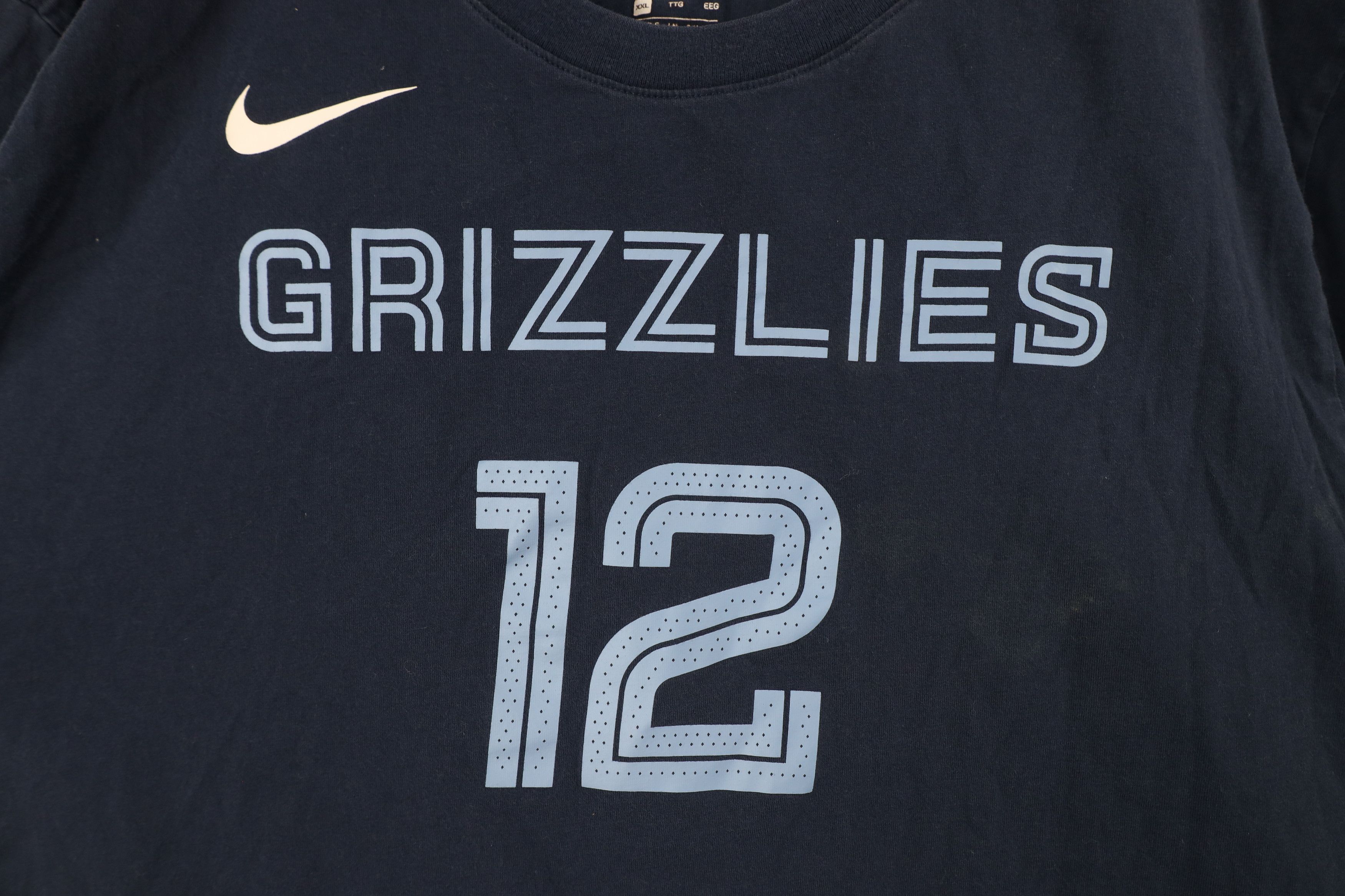 Nike × Vintage Nike Ja Morant Memphis Grizzlies Basketball T-Shirt Blue #12 Size US XXL / EU 58 / 5 - 4 Thumbnail