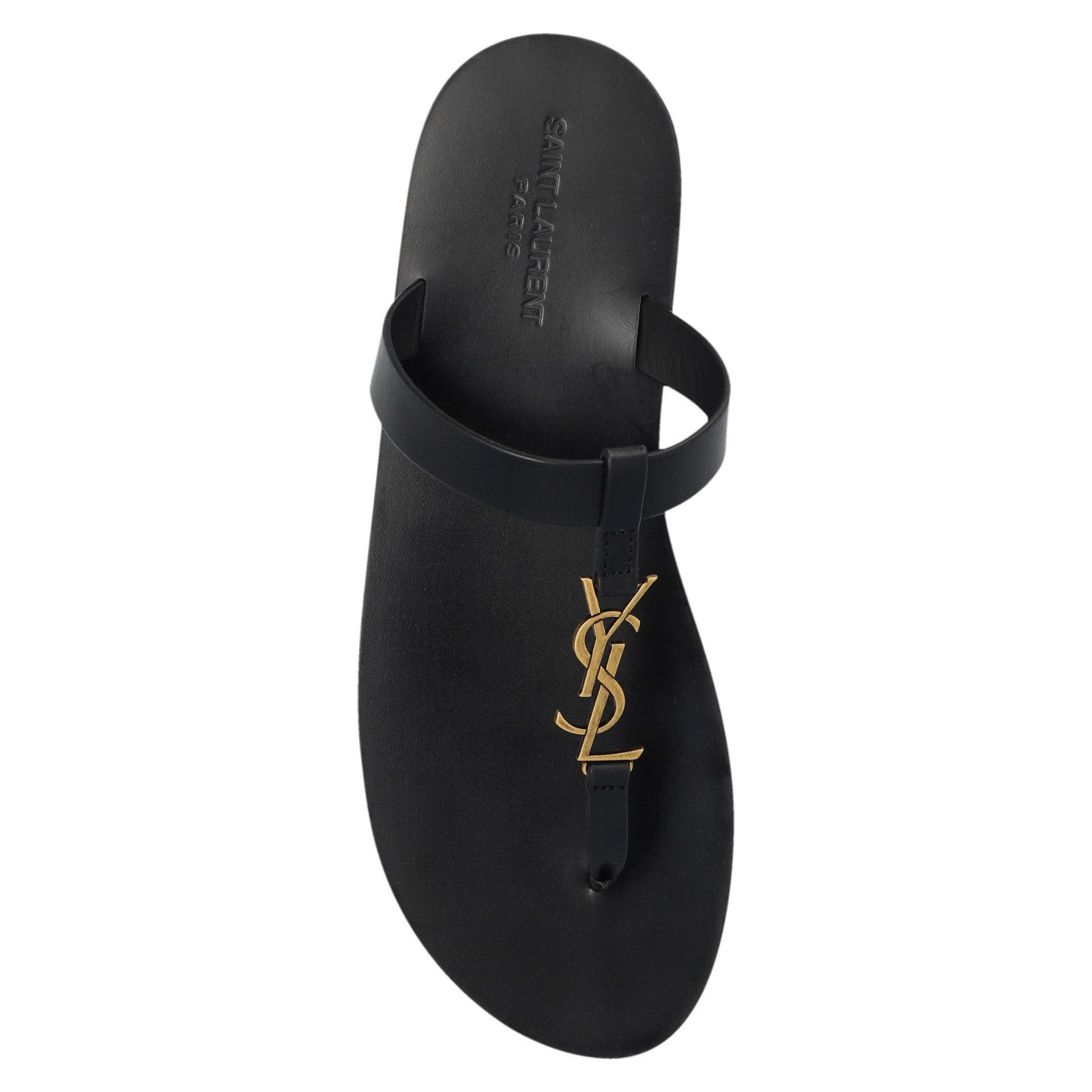 YSL Saint Laurent Cassandre Sandals Black Men’s EU 43/US 10 CASSANDRA sandals in smooth leather in Black | Saint Laurent  main image 4
